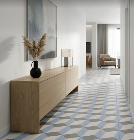 CARRELAGE CODICER  25X25CM BOREAL STARBOX BLUE ASPECT CARREAUX CIMENTS