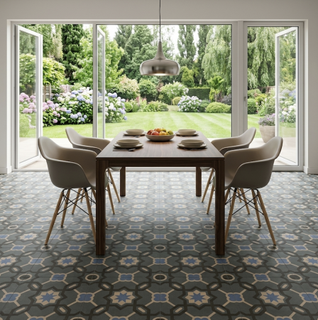 CARRELAGE CODICER RETRO 13 GRIS 25X25CM ASPECT CARREAUX CIMENTS