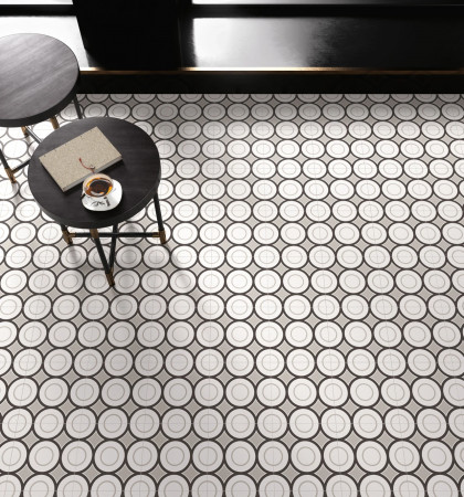 SANT AGOSTINO PATCHWORK BLACK WHITE 20X20 ASPECT CARREAUX CIMENTS