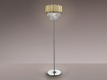 Lampe à pied LED Tiara abat-jour en prismes de verre