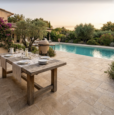 TRAVERTIN BEIGE MIX VIEILLI 4 FORMATS 1ER CHOIX 30MM