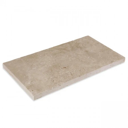 MARGELLE TRAVERTIN 33x61x3 cm BORD DROIT BEIGE MIX VIEILLI