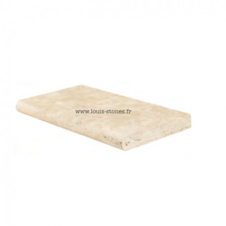 MARGELLE TRAVERTIN 33x61x3 cm BORD ROND BEIGE MIX VIEILLI