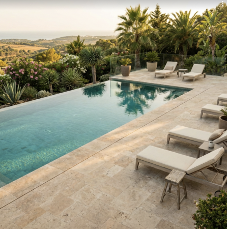TRAVERTIN BEIGE MIX VIEILLI 40.6x61 CM 1ER CHOIX 30MM