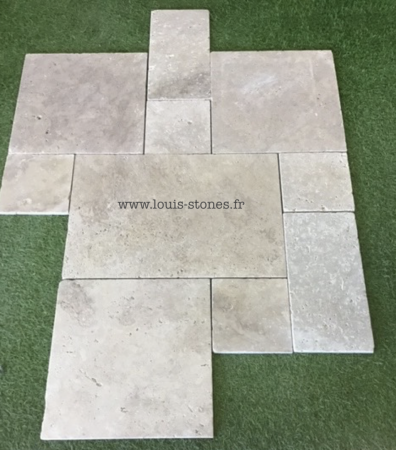 TRAVERTIN BEIGE MIX VIEILLI 4 FORMATS 1ER CHOIX 30MM