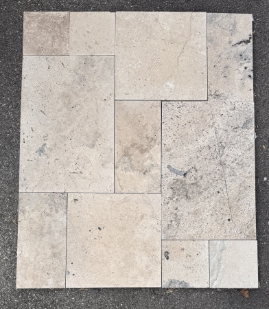 TRAVERTIN GREIGE MIX VIEILLI 4 FORMATS 1ER CHOIX 30mm