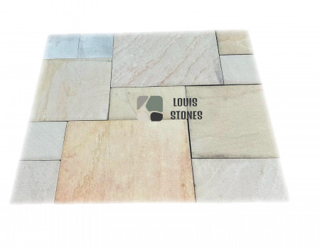 PIERRE D'INDE MINT BEIGE MIX 4 FORMATS 1ER CHOIX 15MM SABLÉE BROSEÉ