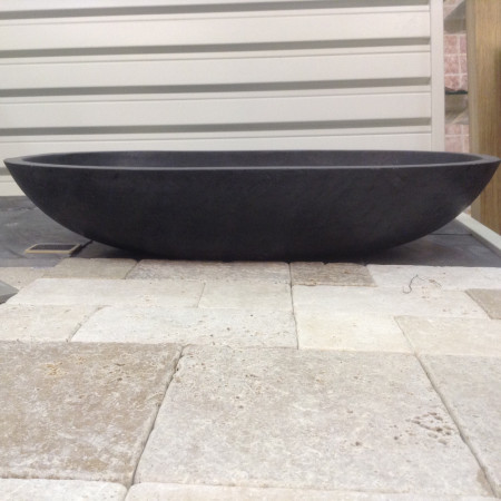 Vasque ovale en basalte noir 70x35x15cm